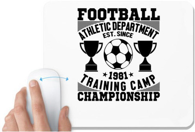UDNAG White Mousepad 'Football | Football athletic' for Computer / PC / Laptop [230 x 200 x 5mm] Non Slip Base Mousepad(White)