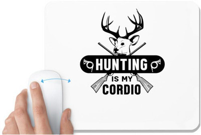 UDNAG White Mousepad 'Hunter | Hunting is my' for Computer / PC / Laptop [230 x 200 x 5mm] Non Slip Base Mousepad(White)