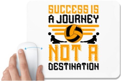 UDNAG White Mousepad 'Vollyball | Success is a journey, not a destination' for Computer / PC / Laptop [230 x 200 x 5mm] Mousepad(White)