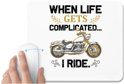 UDNAG White Mousepad 'Rider | When Life' for Computer / PC / Laptop [230 x 200 x 5mm] Non Slip Base Mousepad(White)