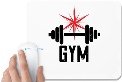 UDNAG White Mousepad 'Gym | gym' for Computer / PC / Laptop [230 x 200 x 5mm] Non Slip Base Mousepad(White)