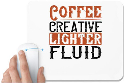UDNAG White Mousepad 'Coffee | Coffee. Creative lighter fluid' for Computer / PC / Laptop [230 x 200 x 5mm] Non Slip Base Mousepad(White)