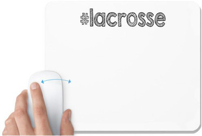 UDNAG White Mousepad '| lacrosse' for Computer / PC / Laptop [230 x 200 x 5mm] Non Slip Base Mousepad(White)