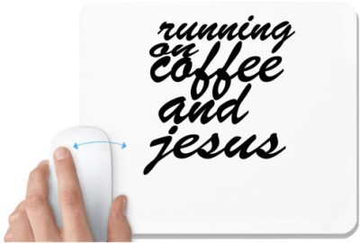 UDNAG White Mousepad 'Coffee | runing on coffee' for Computer / PC / Laptop [230 x 200 x 5mm] Mousepad(White)