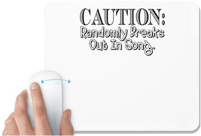UDNAG White Mousepad 'Caution | caution randomly' for Computer / PC / Laptop [230 x 200 x 5mm] Mousepad(White)