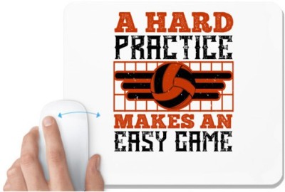 UDNAG White Mousepad 'Basketball | A hard practice makes an easy game' for Computer / PC / Laptop [230 x 200 x 5mm] Mousepad(White)