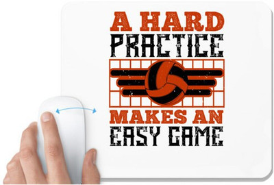 UDNAG White Mousepad 'Basketball | A hard practice makes an easy game' for Computer / PC / Laptop [230 x 200 x 5mm] Mousepad(White)