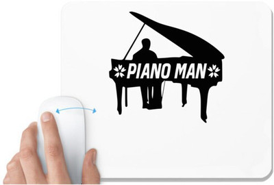UDNAG White Mousepad 'Piano | piano man' for Computer / PC / Laptop [230 x 200 x 5mm] Non Slip Base Mousepad(White)