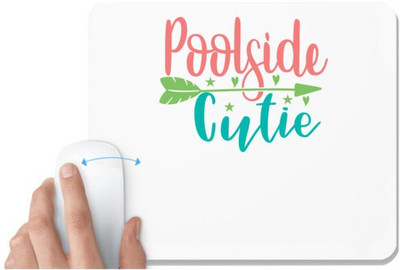 UDNAG White Mousepad 'Cutie | Poolside Cutie' for Computer / PC / Laptop [230 x 200 x 5mm] Non Slip Base Mousepad(White)