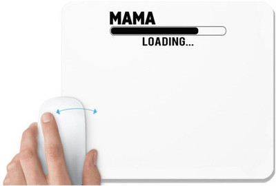 UDNAG White Mousepad 'Mother | MAMA LOADING' for Computer / PC / Laptop [230 x 200 x 5mm] Mousepad(White)