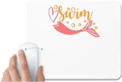 UDNAG White Mousepad 'Swim | swim' for Computer / PC / Laptop [230 x 200 x 5mm] Mousepad(White)