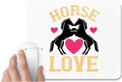 UDNAG White Mousepad 'Horse | horse lovee' for Computer / PC / Laptop [230 x 200 x 5mm] Non Slip Base Mousepad(White)