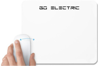 UDNAG White Mousepad 'Engineer | Go Electric' for Computer / PC / Laptop [230 x 200 x 5mm] Non Slip Base Mousepad(White)