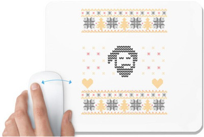UDNAG White Mousepad 'Illustration | Template 37' for Computer / PC / Laptop [230 x 200 x 5mm] Non Slip Base Mousepad(White)