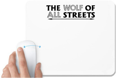 UDNAG White Mousepad 'Wolf | the wolf of all streets' for Computer / PC / Laptop [230 x 200 x 5mm] Non Slip Base Mousepad(White)