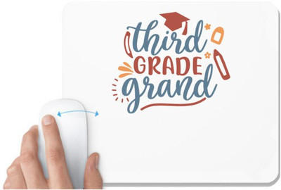 UDNAG White Mousepad 'School | third grade grand' for Computer / PC / Laptop [230 x 200 x 5mm] Non Slip Base Mousepad(White)