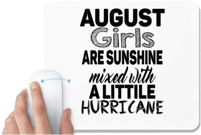 UDNAG White Mousepad 'Girls | august girls are sunshine mixed with' for Computer / PC / Laptop [230 x 200 x 5mm] Non Slip Base Mousepad(White)