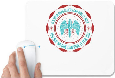 UDNAG White Mousepad 'Rider | it's your road others can ride it with you but no one can ride it for you' for Computer / PC / Laptop [230 x 200 x 5mm] Non Slip Base Mousepad(White)
