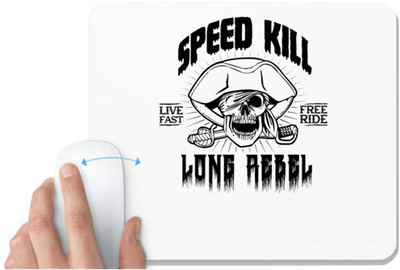 UDNAG White Mousepad 'Death | Speed kill' for Computer / PC / Laptop [230 x 200 x 5mm] Non Slip Base Mousepad(White)