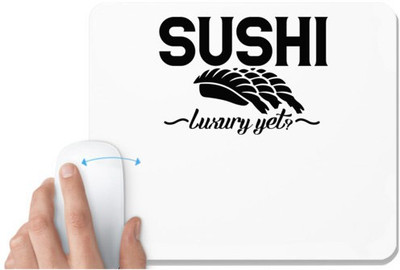 UDNAG White Mousepad 'SUSHI | sushi luxury yet' for Computer / PC / Laptop [230 x 200 x 5mm] Non Slip Base Mousepad(White)
