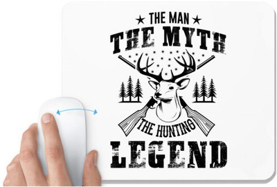 UDNAG White Mousepad 'Hunter | The man' for Computer / PC / Laptop [230 x 200 x 5mm] Non Slip Base Mousepad(White)