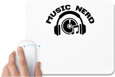 UDNAG White Mousepad 'Music | music nerd' for Computer / PC / Laptop [230 x 200 x 5mm] Non Slip Base Mousepad(White)