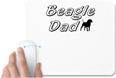UDNAG White Mousepad 'Father | beaegle dad' for Computer / PC / Laptop [230 x 200 x 5mm] Mousepad(White)