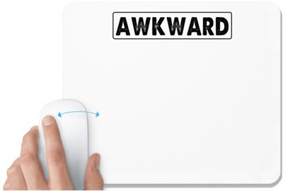 UDNAG White Mousepad '| awkward' for Computer / PC / Laptop [230 x 200 x 5mm] Non Slip Base Mousepad(White)