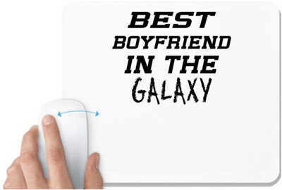 UDNAG White Mousepad 'Boyfriend | best boyfriend in the galaxy' for Computer / PC / Laptop [230 x 200 x 5mm] Non Slip Base Mousepad(White)