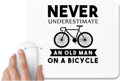 UDNAG White Mousepad 'Cycling | Never Underestimate' for Computer / PC / Laptop [230 x 200 x 5mm] Mousepad(White)