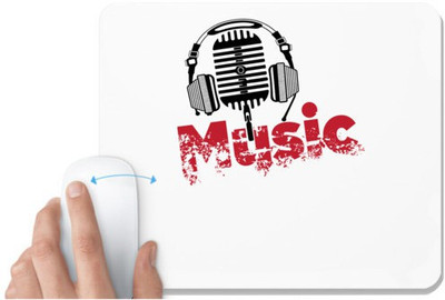 UDNAG White Mousepad 'Music | Music' for Computer / PC / Laptop [230 x 200 x 5mm] Non Slip Base Mousepad(White)