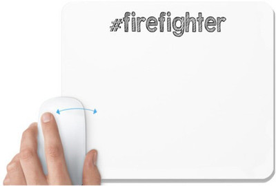 UDNAG White Mousepad '| firefighter' for Computer / PC / Laptop [230 x 200 x 5mm] Non Slip Base Mousepad(White)