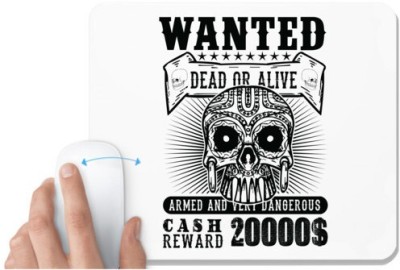 UDNAG White Mousepad 'Death | Wanted' for Computer / PC / Laptop [230 x 200 x 5mm] Mousepad(White)