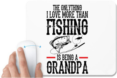 UDNAG White Mousepad 'Grand Father | THE ONLYTHING I LOVE MORE THAN' for Computer / PC / Laptop [230 x 200 x 5mm] Non Slip Base Mousepad(White)