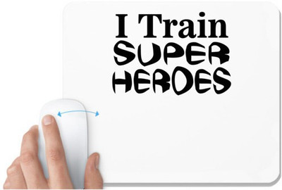 UDNAG White Mousepad 'Super Heros | train super heroes' for Computer / PC / Laptop [230 x 200 x 5mm] Non Slip Base Mousepad(White)