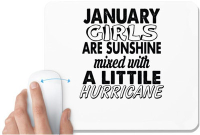 UDNAG White Mousepad 'Girls | january girls' for Computer / PC / Laptop [230 x 200 x 5mm] Non Slip Base Mousepad(White)