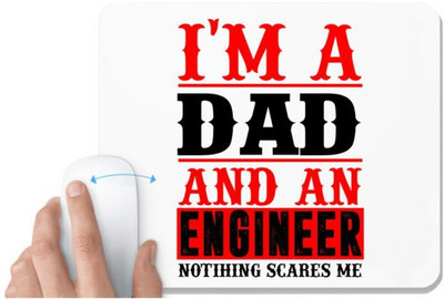 UDNAG White Mousepad 'Father | I'M ADAD and an' for Computer / PC / Laptop [230 x 200 x 5mm] Non Slip Base Mousepad(White)