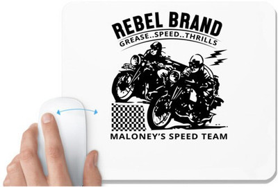 UDNAG White Mousepad 'Rider | Rebel brand' for Computer / PC / Laptop [230 x 200 x 5mm] Mousepad(White)