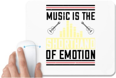 UDNAG White Mousepad 'Music | Music is the shorthand of emotion' for Computer / PC / Laptop [230 x 200 x 5mm] Mousepad(White)