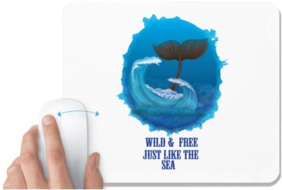 UDNAG White Mousepad 'Sea shark | Wild and Free just like the Sea' for Computer / PC / Laptop [230 x 200 x 5mm] Mousepad(White)