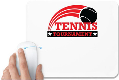 UDNAG White Mousepad 'Tennis | TENNIS,' for Computer / PC / Laptop [230 x 200 x 5mm] Non Slip Base Mousepad(White)