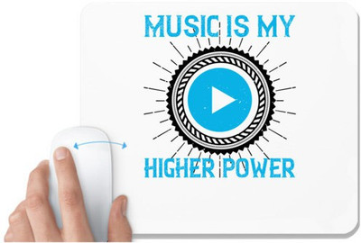 UDNAG White Mousepad 'Music | Music is my higher power' for Computer / PC / Laptop [230 x 200 x 5mm] Non Slip Base Mousepad(White)