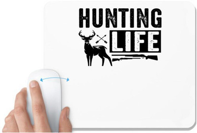 UDNAG White Mousepad 'Hunter | hunting life' for Computer / PC / Laptop [230 x 200 x 5mm] Mousepad(White)