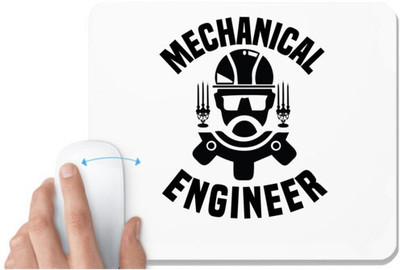 UDNAG White Mousepad 'Mechanical Engineer | Mechanical' for Computer / PC / Laptop [230 x 200 x 5mm] Non Slip Base Mousepad(White)