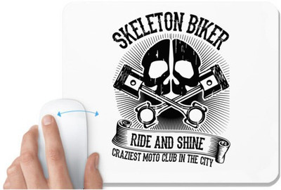 UDNAG White Mousepad 'Death | Skeleton' for Computer / PC / Laptop [230 x 200 x 5mm] Non Slip Base Mousepad(White)