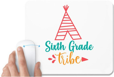 UDNAG White Mousepad 'School | sixth grade tribe' for Computer / PC / Laptop [230 x 200 x 5mm] Non Slip Base Mousepad(White)