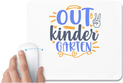 UDNAG White Mousepad 'School | peace out kindergarten' for Computer / PC / Laptop [230 x 200 x 5mm] Non Slip Base Mousepad(White)