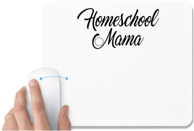 UDNAG White Mousepad 'Mom | homeschool mama' for Computer / PC / Laptop [230 x 200 x 5mm] Non Slip Base Mousepad(White)