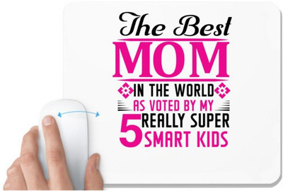 UDNAG White Mousepad 'Mother | The best mom' for Computer / PC / Laptop [230 x 200 x 5mm] Non Slip Base Mousepad(White)