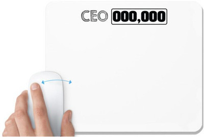 UDNAG White Mousepad 'CEO | 000,000' for Computer / PC / Laptop [230 x 200 x 5mm] Mousepad(White)